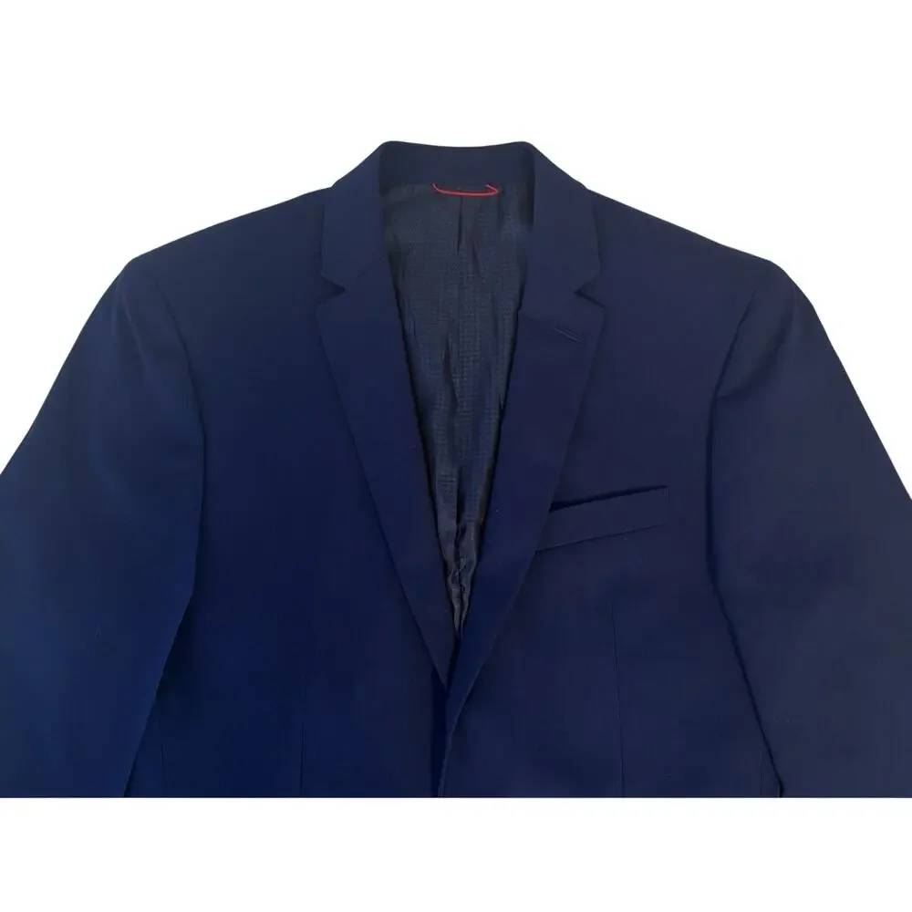 Billy‎ London Blazer Sport Coat Blue Size 38L 2-Button Single Vent Chest Pocket